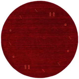 benuta Nest Wollteppich, Rot, Textil, Orientalisch, Rund, 200x200 cm, Gots, pflegeleicht, Teppiche & Böden, Teppiche, Naturteppiche