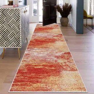 Teppich Läufer 65 x 140 cm Waschbar Läufer Teppich Flur rutschfest Küchenteppich Teppichläufer Flur Bettvorleger Eingangsbereich Fußmatte Lang Schmutzfangmatte für Wohnzimmer Flur Büro Schlafzimmer