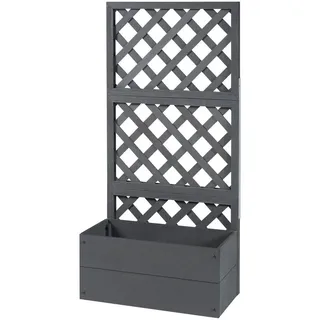 [en.casa] Pflanzkasten mit Spalier Amstelveen 135 x 65 x 30 cm Grau
