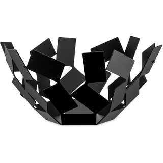 Alessi La Stanza dello Scirocco Obstschale, Edelstahl, schwarz, Edelstahl 18/10 , schwarz lackiert, 2.5 x 27 x 30 cm, MT02 B