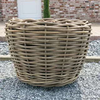 Pflanzkorb Rattan Weiden groß Pflanzkübel Landhausstil Mediterraner Shabby Chic