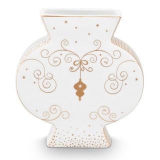 PiP Studio Dekovase Royal Winter White Vase flach 16,5cm (Vase flach) bunt|weiß