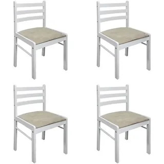 furnicato Esszimmerstuhl 4er-Set Esszimmerstühle Weiß 44x45x81 cm aus massivem (4 St) weiß