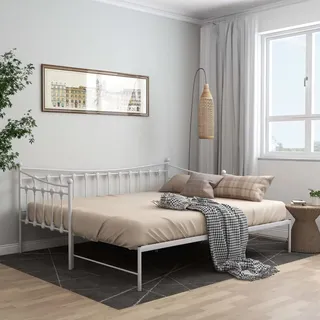 Festnight Tagesbett Ausziehbar 90x200 cm Ausziehbett Metall Ausziehbares Bett Kinderbett Gästebett Sofabett Jugendbett Funktionsbett Bettsofa Schlafsofa Einzelbett Doppelbett Bettgestell
