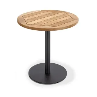 Niehoff Bistro Tisch rund 70cm, Gestell Edelstahl anthrazit Ausführung: HPL Beton-Design