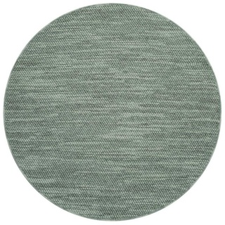 Teppich LINDO 8843, Carpet City, rund, Höhe: 11 mm, Kurzflor, Hochtief-Muster/ 3D-Effekt, Boho-Stil, Wohnzimmer grün Ø 160 cm x 11 mm