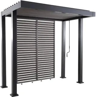 MWH Grillzebo Pavillon mit Lamellenwand Aluminium 259,5x154x240 cm - Iron Grey