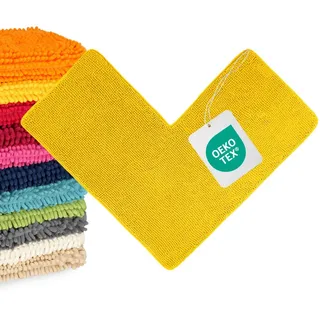 WohnDirect Eckbadematte, Gelb, Textil, 100x100 cm, Oeko-Tex® Standard 100, Badtextilien, Badematten