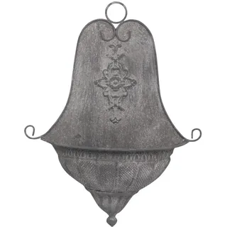 Wandtopf Wandkorb Pflanztopf Wand Halbschale antik- grau Metall Zink Nostalgie
