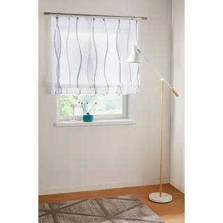 OTTO home Raffrollo OTTO HOME "Dimona" Gr. 1, bunt (weiß, silberfarben, grau), B:45cm H:140cm, Voile, Obermaterial: 100% Polyester, Raffrollos, Transparent, Voile, Polyester, Wellen