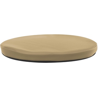 Sitzkissen mit Kunstlederbezug und rutschhemmender Unterseite, ø 36 cm, Beige