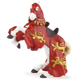 Papo 39340 König Medieval-Fantasy Tiere Figur, Pferd von Richard Löwenherz, Spielfigur, rot, Einheitsgröße