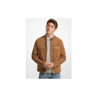 MK Bikerjacke aus Wildleder - Braun - Michael Kors - XL