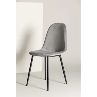 venture home Esszimmerstuhl Polar Polyester Samt Grau/Schwarz 2 Stk.