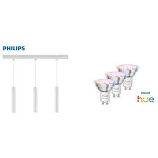 Philips Pendelleuchte 3er Hue Spot Paxie Easy Link weiß 157 cm warmweiß-kaltweiß