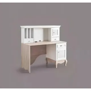 JVmoebel Kinderschreibtisch Sekretär im Landhaus-Design aus Holz in Weiß und Beige, Made in Europa beige|braun