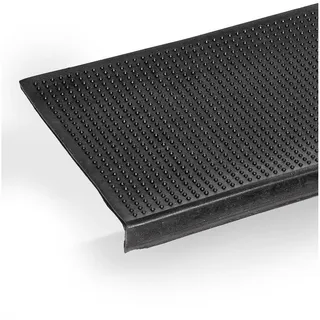 ANRO Stufenmatte Stufenschutz aus Gummi Treppenschutz Treppenmatte, Eckig, mit Pins Größe 25x77cm - rutschischer & anpassbar schwarz 25 cm x 77 cm