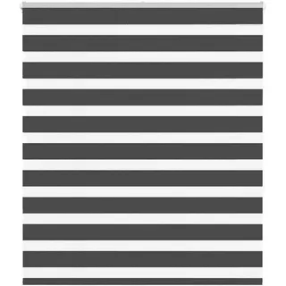 vidaXL Doppelrollo Zebrarollo 130 x 150 cm schwarz