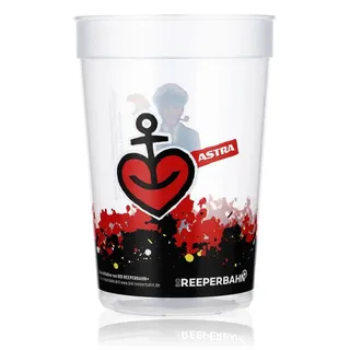 Astra Bier Glas Becher Mehrweg Hartplastik 0,4l Reeperbahn Hans Albers - Transparent