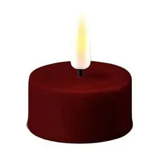 Deluxe Homeart LED-Kerze Burgogne Teelicht von Deluxe Homeart Dunkelrot Dunkles tiefes Rot LED