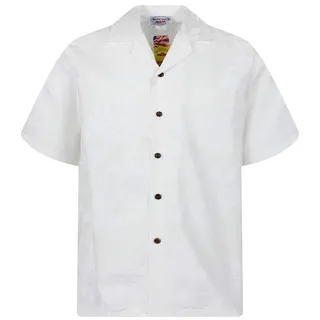 P.L.A. Pacific Legend | Original Hawaiihemd | Herren | S - 4XL | Kurzarm | Front-Tasche | Hawaii-Print | Shadow Blumen Blätter | Weiß - 3XL