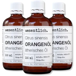 wesentlich. Orangenöl ätherisch, kaltgepresst | 100% naturreines Öl | Für Aromatherapie, Massage, Sauna und als Raumduft (3x100ml)