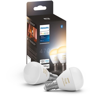 Philips Hue White Ambiance E14 Luster LED Lampe, dimmbar, alle Weißschattierungen, steuerbar via App, kompatibel mit Amazon Alexa (Echo, Echo Dot), Doppelpack