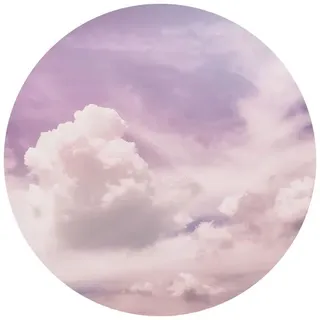 K&L Wall Art Vliestapete »Runde Vliestapete«, lila Wolken Himmel Kinder, mehrfarbig, matt - bunt