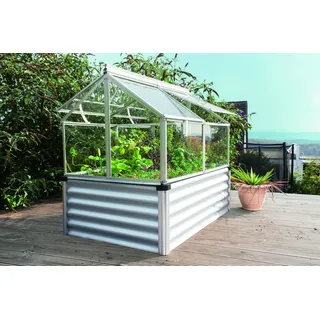Vitavia Hochfrühbeet Paris mit 4 Dachfenstern B 119 x T 83 x H 72 cm 65 cm Alu-blank eloxiert