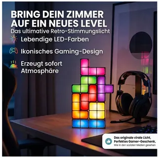 Goods+Gadgets LED Schreibtischlampe GOODS+GADGETS LED Tetris Block Lampe – Retro Deko & Stimmungslicht, Retro Deko Tisch-Leuchte