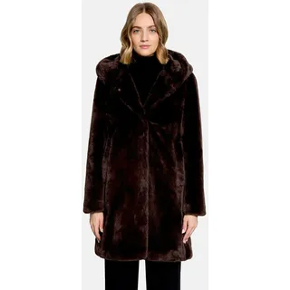 Betty Barclay Plüschjacke mit Kapuze Dunkelbraun 48