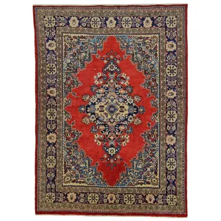 Borento Orientteppich Perserteppich Sarough 198 x 144 cm, rechteckig, Handgeknüpft rot