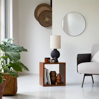 Würfel Beistelltisch Couchtisch TV-Tisch Palisander massives Holz Neu Tikamoon
