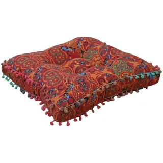 Sharplace Sitzkissen Pouf Bequemes Dickes dekoratives Bodenkissen, Stuhlkissen für den Innenbereich für Wohnzimmer, Zuhause, Marokkanische Orange