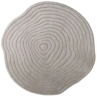 Design-Teppich Rippel Shape Ø 130 cm Mischgewebe Silber