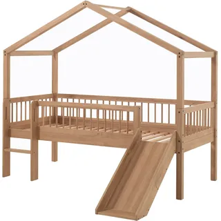 Vipack Hausbett Forrest 90 x 200 cm Eiche massiv geölt beige