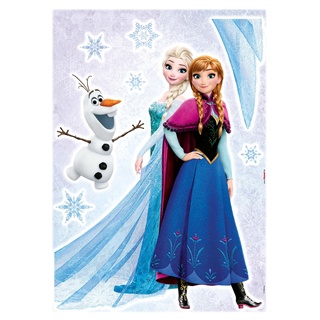 Frozen Wandtattoo mit Anna und Elsa - Größe 50 x 70 cm, Disney Wandsticker für das Kinderzimmer, Eiskönigin, Aufkleber, Dekoration, Mädchen