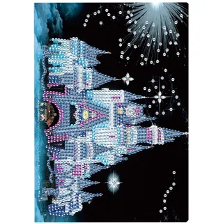 DIY 5D Notizbücher Diamant Malerei Diamond Painting Notizbuch Blanco Kinder A5 Tagebuch Mädchen Jungen Skizzenbücher Notizblock Diamant Painting Geschenk Geburtstag,leuchtendes Schloss in der Nacht