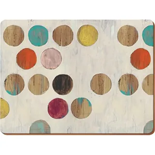 Creative Tops 4er Set Tischsets, Platzsets Retro Spots Punkte Kork 40x29cm
