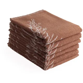 DoubleDry Küchentücher Baumwolle - 50x50cm - Frotteetücher - Oeko-Tex Zertifiziert - Hochwertige Küchenhandtücher - Mühle, Braun