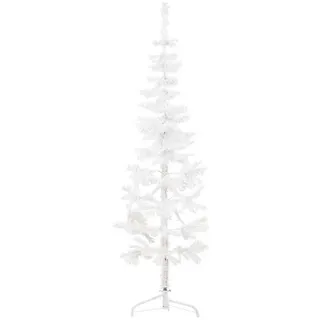 vidaXL Künstlicher Halb-Weihnachtsbaum Schlank Weiß 180 cm