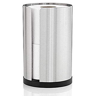 blomus -NEXIO- WC-Rollenhalter aus mattiertem Edelstahl, exklusiver Toilettenpapierhalter mit Platz für bis zu 2 Rollen, modernes Badaccessoire (H / B / T: 22 x 13,5 x 13,5 cm, Edelstahl, 68410)