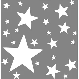 timalo® Wandtattoo Sterne Kinderzimmer Mädchen Jungen – Groß Uni Matt selbstklebende Aufkleber | 73097-Weiss-M-120