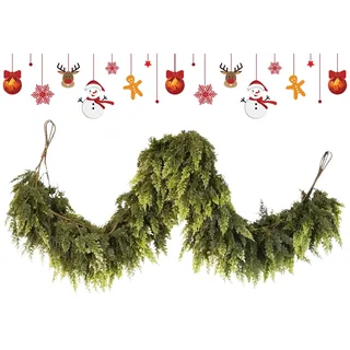 Weihnachtsgirlande Künstliche Weihnachtsdekoration In Grün - Künstliche Weihnachtsgirlande Für Weihnachtsdekorationen Im Innen Und Außenbereich, Geländer Und Türrahmen