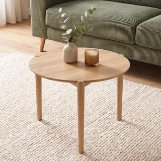 skølm Åsarna Couchtisch rund Ø 55 cm, Eiche Massivholz, 3 Beine, Sofatisch | Wohnzimmertisch, kleiner Beistelltisch, Holztisch Wohnzimmer, Round Coffee Table, Kaffeetisch, Loungetisch, Wohnzimmermöbel