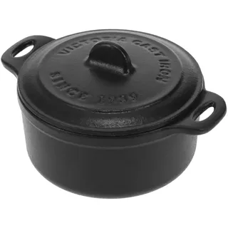 Mini Cocotte Induktion Gusseisen Emailliert Mini Dutch Oven 0,3L, 1-2 Portionen