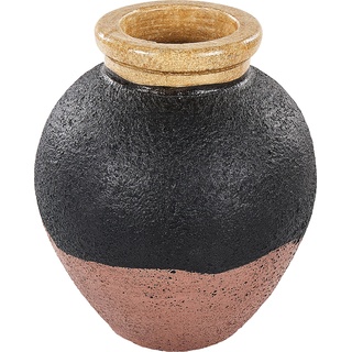 Beliani, Vase, Dekovase Terrakotta schwarz / rosa 31 cm DAULIS (1 x, Ø 27 x 31 cm)