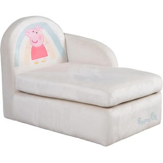 roba Kindersofa Peppa Pig im Lounge Stil - Kindercouch mit Armlehne für Mädchen & Jungen ab 18 Monaten - Belastbar bis 80 kg - Beige/Rosa