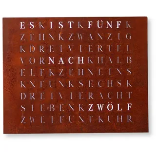 build-yours.de Wanduhr Wortuhr Jupiter in Deutsch - LED Wanduhr zum Aufhängen & Hinstellen (Elegante WordClock aus Stuttgart) rot