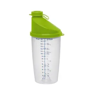 EMSA Superline Mixbecher mit Ausgussdeckel, 500 ml 513518 , Farbe: Transparent/ Grün